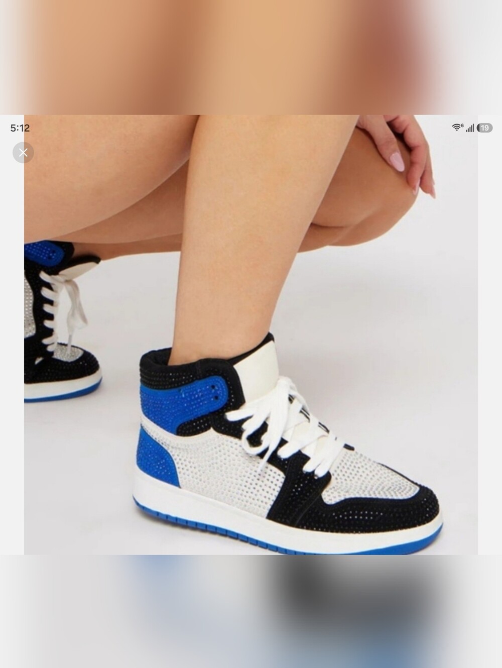 Mata Shoes Womens High-Top Sneakers in White, Black, Blue Size 10